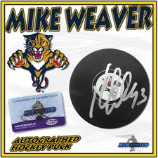 MIKE WEAVER Signed FLORIDA PANTHERS PUCK - w/COA