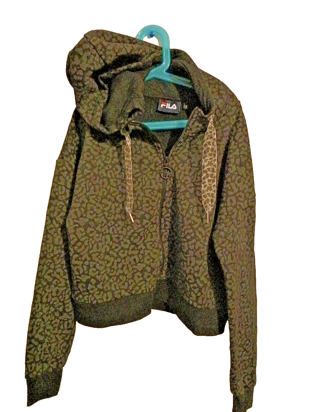 Felpa donna Fila con cappuccio manica lunga stampa animalier zip casual piccola