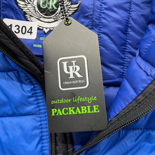 Urban Republic Jacket Boys Medium Blue 100% Polyester Packable Puffer Jacket New - Picture 3 of 11