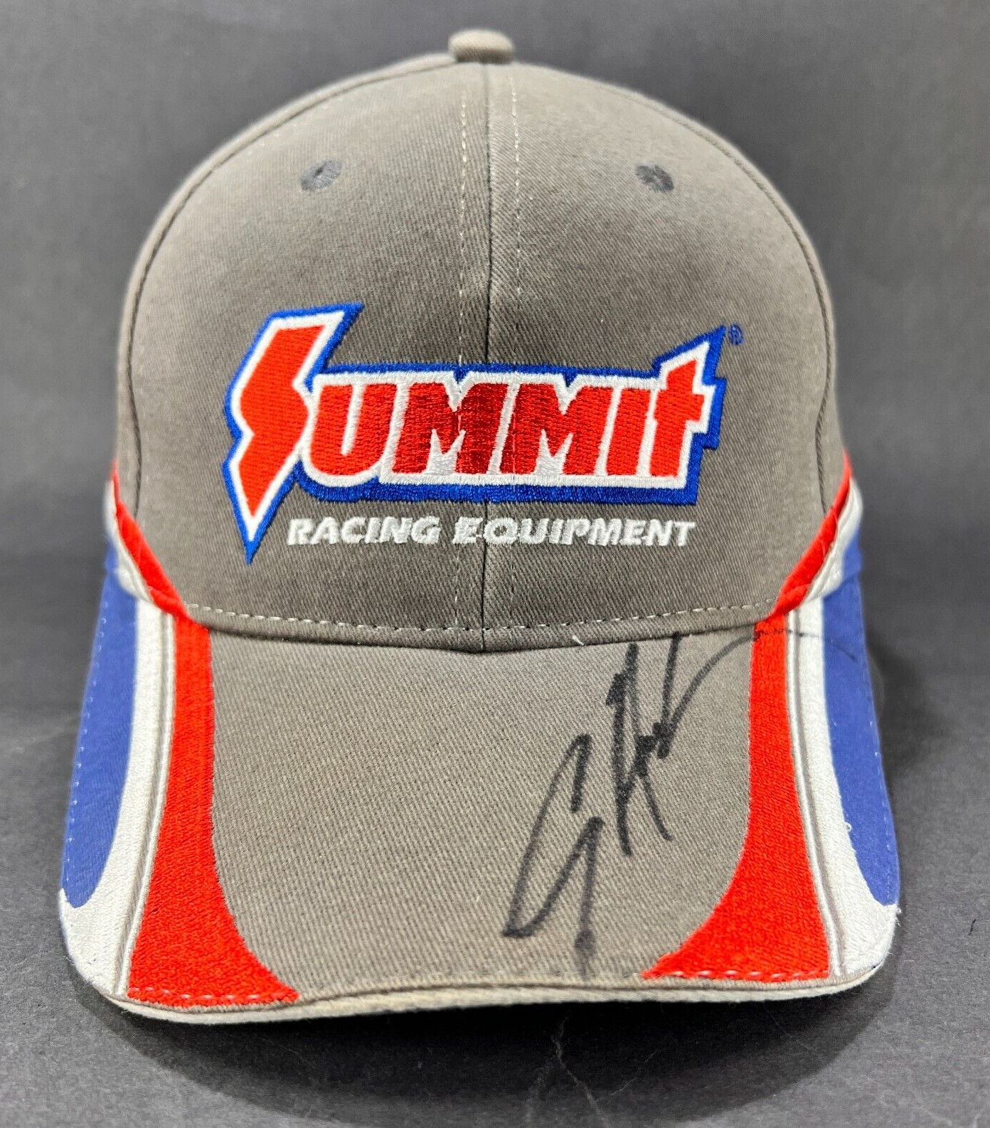 Summit Strap Back Cap Hat Main Gate Gray Racing E… - image 1