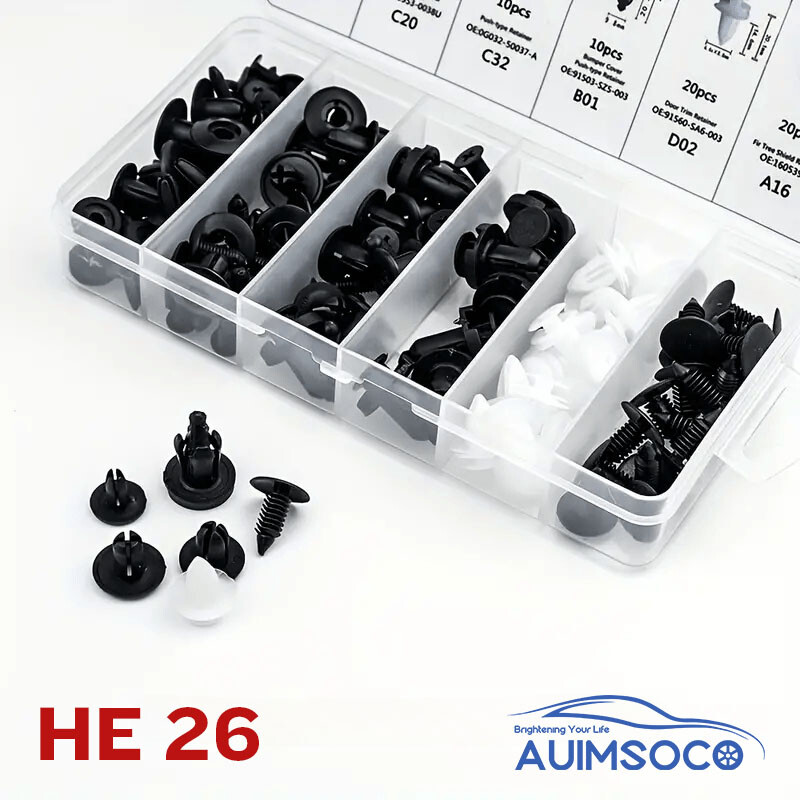 Keenso 240 Pezzi Kit Clip Auto: Fermagli Paraurti E Rivetti Universali Per Auto – Scatola Portatile Con Pinza Inclusa