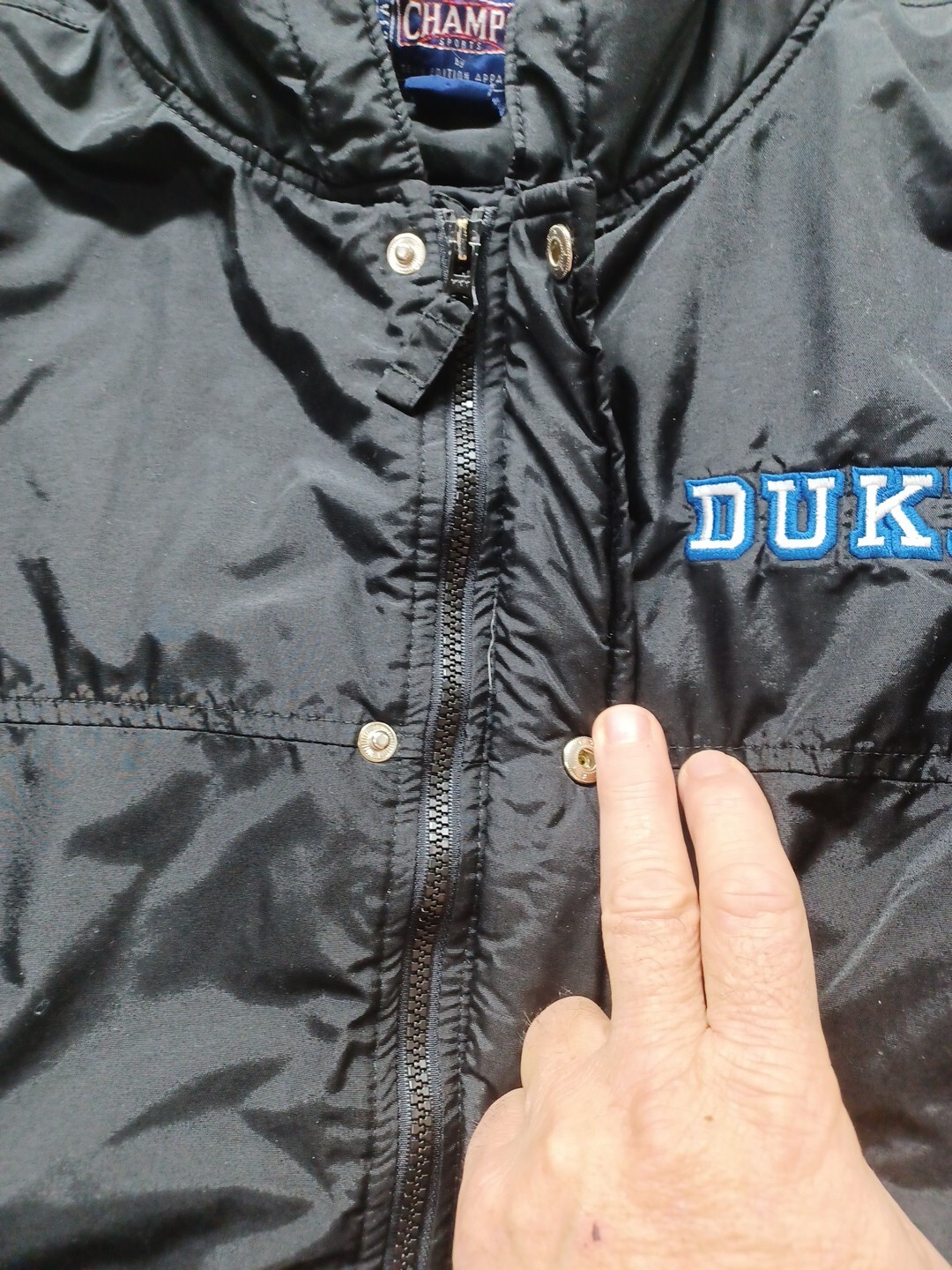 Duke Blue Devils Black Winter Coat Worn TWICE ! - Beautiful - BOYS LARGE