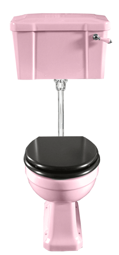 TRTC Art Deco rosa niedrige Toilette traditionell viktorianisch edwardianisch - Bild 1 von 3