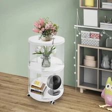 2Tier Corner Bookshelf 360° Rotatable Bookshelf Floor Standing Bookcase 16*28.5"