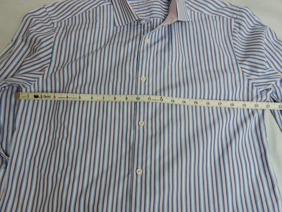 Bugatchi Uomo мужской стриптиз платье рубашка Sz XL хлопок длинным рукавом розовый 18 34/35 - Изображение 4 из 4