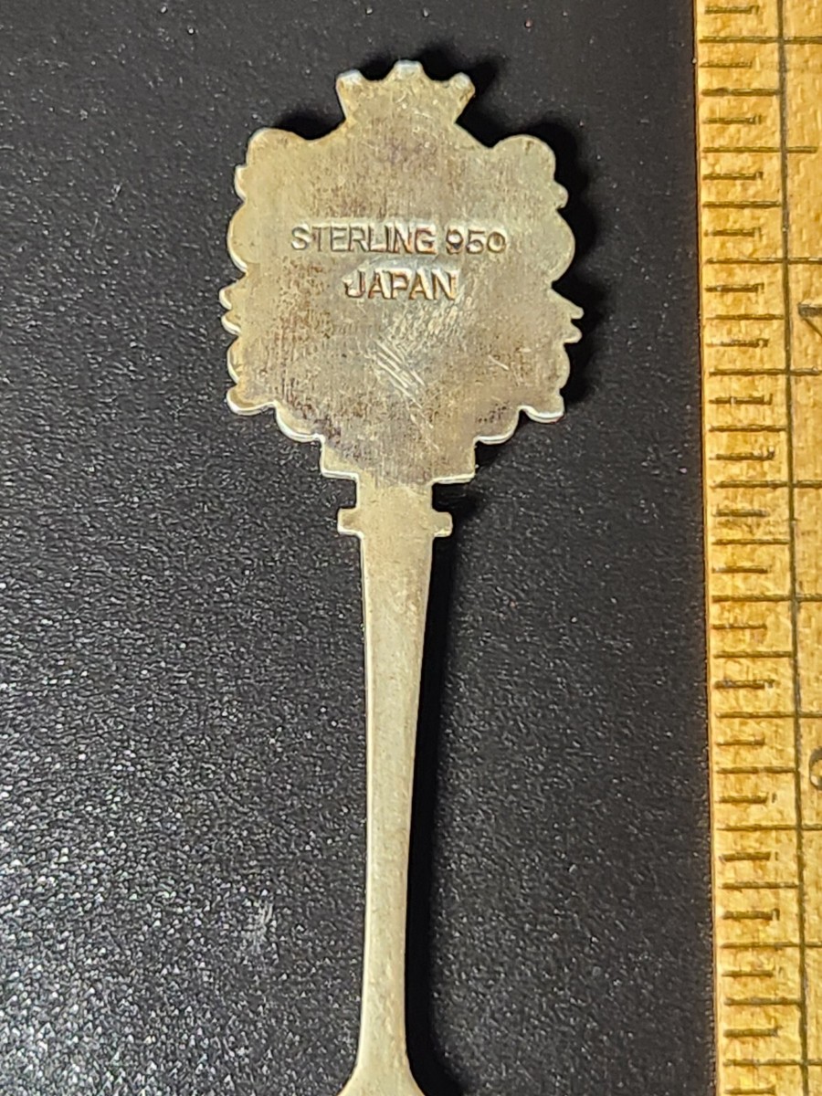 Vintage Tokyo Japan 950 Sterling Silver Enamel Souvenir Spoon 12.3