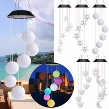 Color-Changing Outdoor LED Solar Powered Wind Chime Light Yard Garden Decor gift