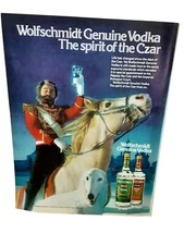 1981 Wolfschmidt Vodka Print Ad – Spirit of the Czar Russian Theme Horse Dog