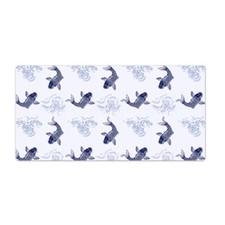 Desk Top Mat Pad Protector for PC Mouse Keyboard Blue Koi Fish 90x45