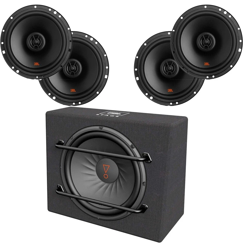 JBL 1000W 12 subwoofer in Angle Box & 4) JBL Stage2624 6.5 240 Watt  Speakers