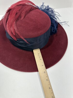 FLEUR DE PARIS New Orleans Stunning Bordeaux Hat With  display picture 2