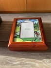 Stained Glass Golf Motif wood accessory box jewelry  picture photo frame lined — photo 3