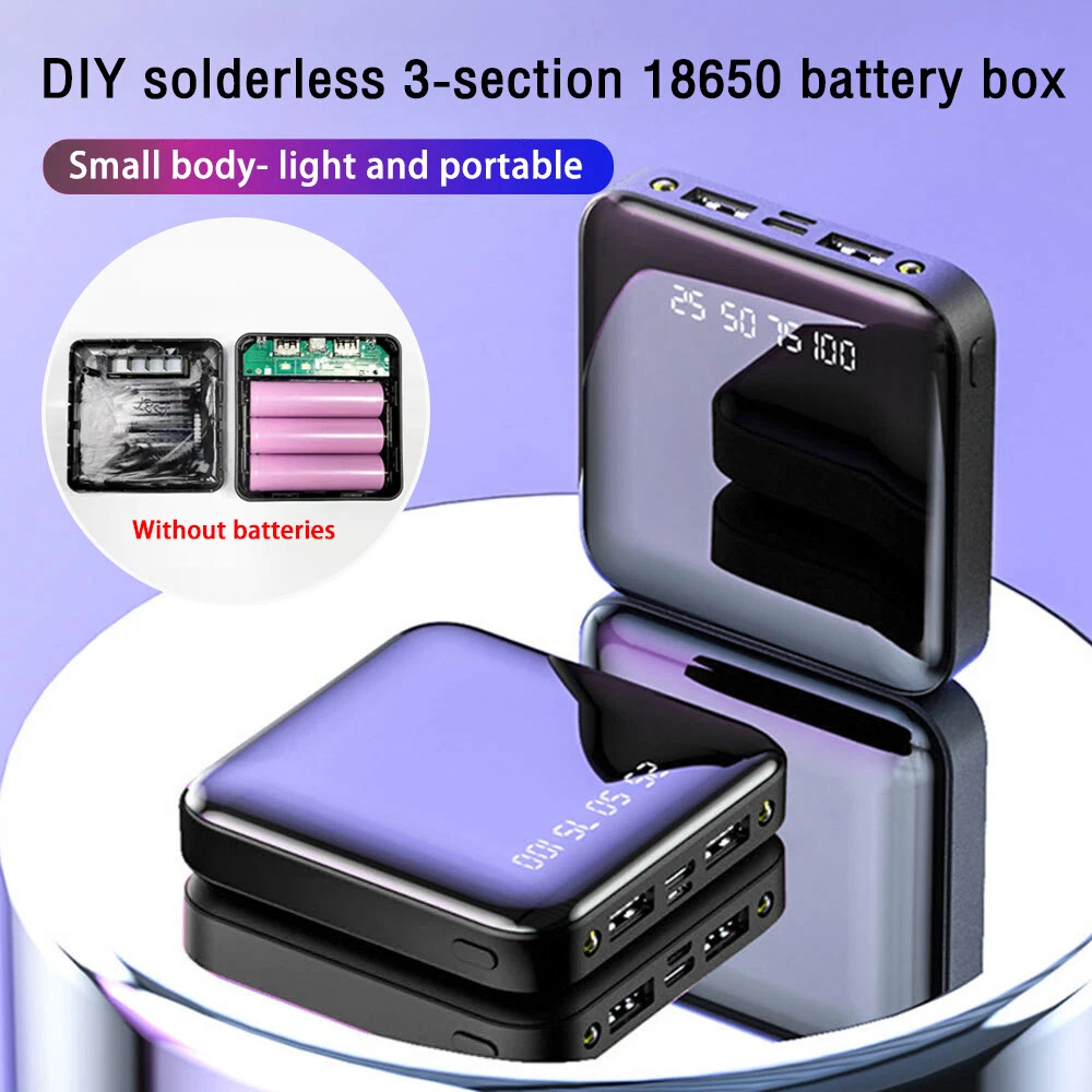 Power Bank Case Shell For 3x 18650 Battery Charger Box with Digital LCD Display