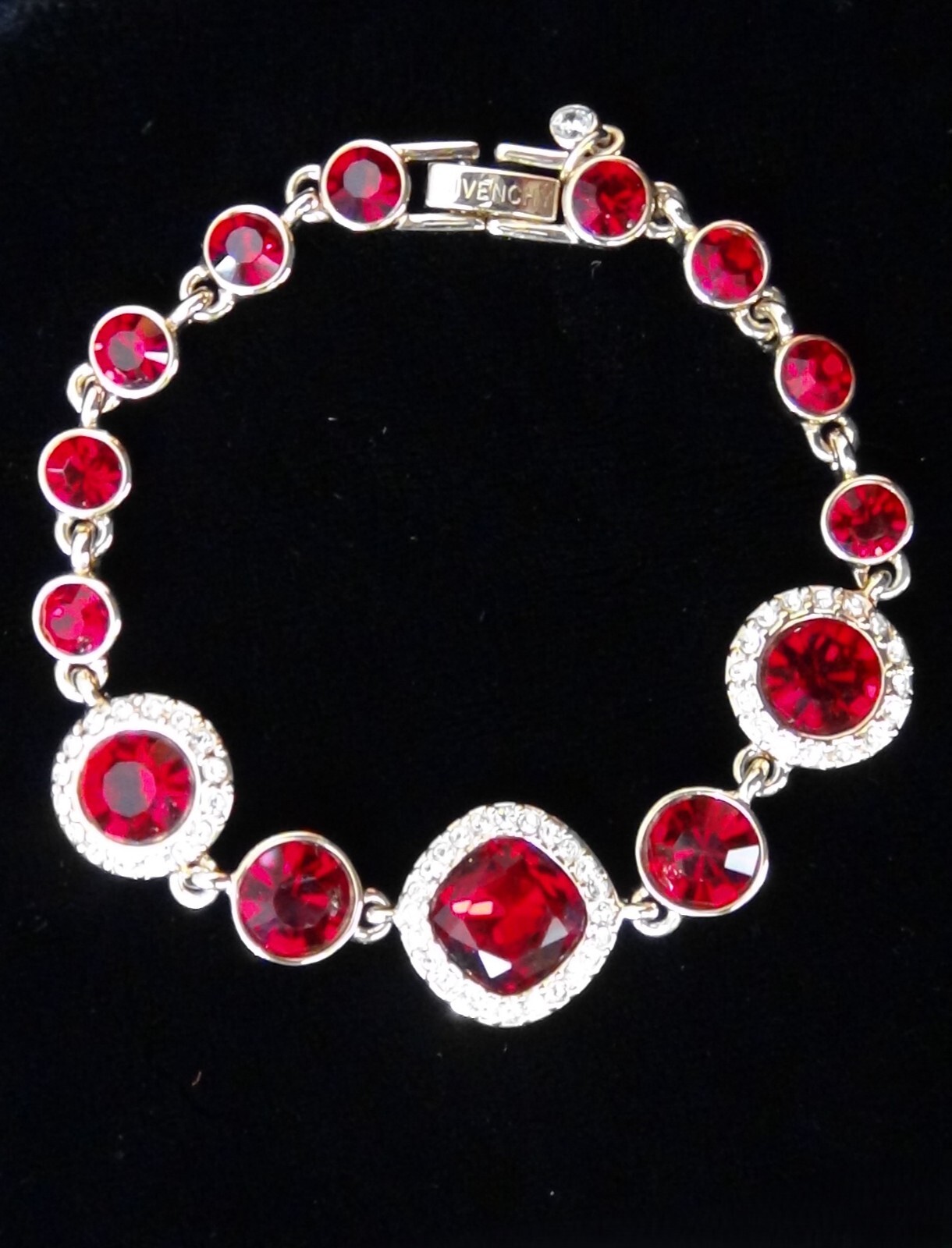 Givenchy Bracelet Ruby Red And Clear Crystals Pav… - image 12