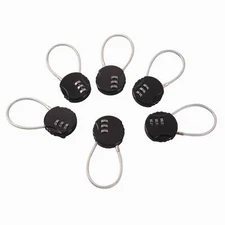 6PCS Combination Locks 3 Digit Travel Padlock Wire Rope Outdoor Waterproof