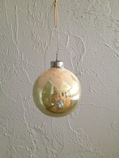 Antique Mercury Glass Christmas Ornament Snow Capped Made In USA