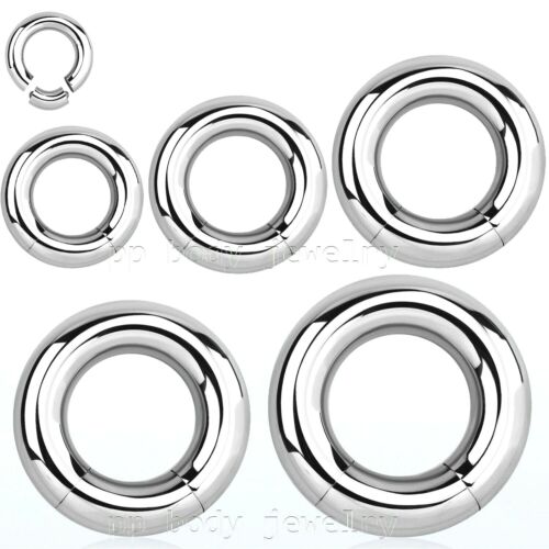 2pcs. Surgical Steel Segment Ring Hoop Earrings Labret Nose Ring Septum 18G-2G - Picture 1 of 3