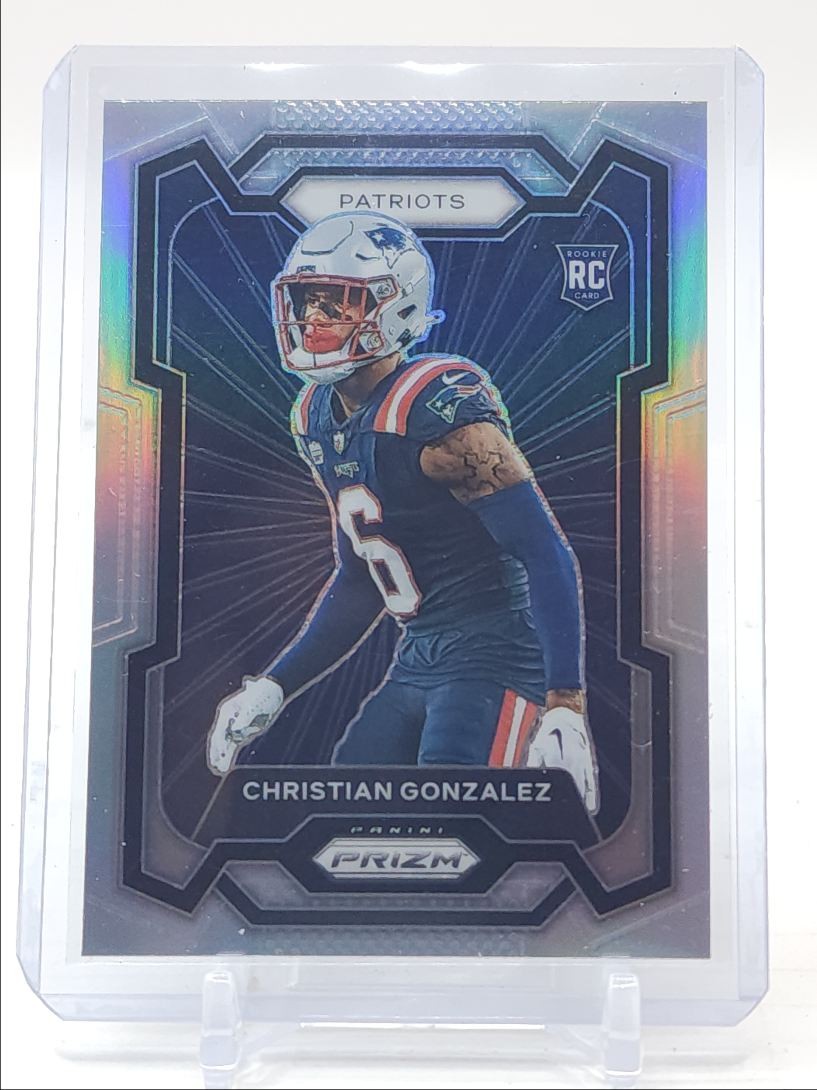 CHRISTIAN GONZALEZ 2023 PRIZM ROOKIE SILVER VARIATION PATRIOTS RC Q5166