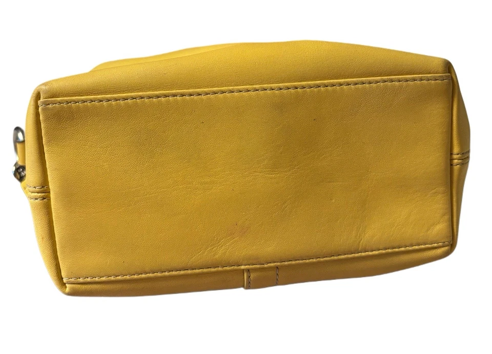 Vtg Coach Leatherware Mini Bag Mute Yellow Leather Baguette Y2K - Image 4 of 4