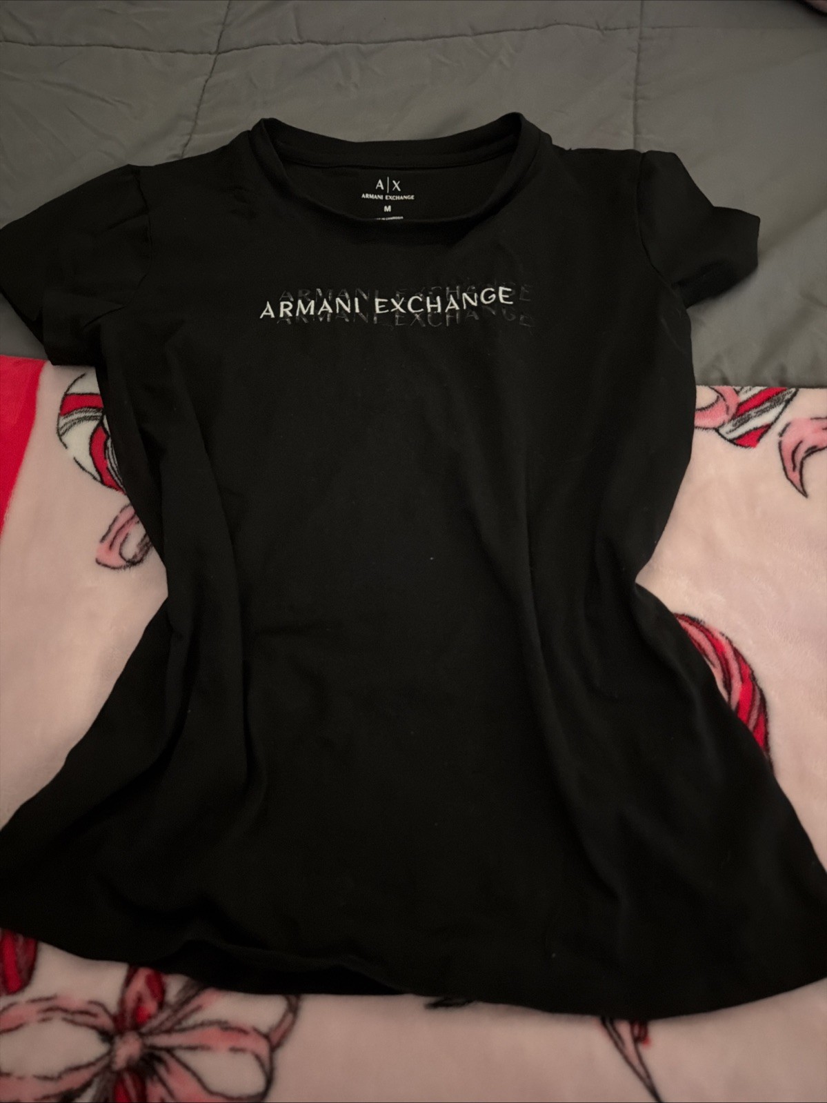 Armani Exchange Women's Black T-shirt Size Medium Short Sleeve