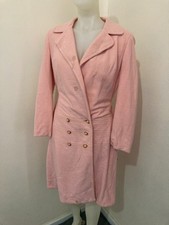 Vintage Ladies 1960s Clothing Pink Acrylic Trench Coat Young Elegant Belted