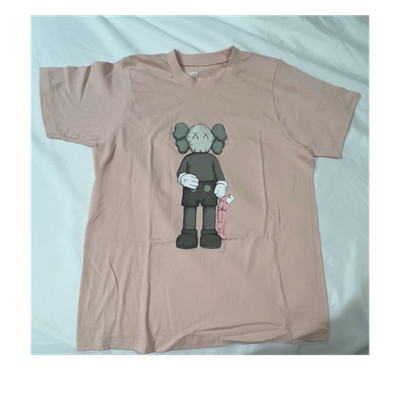 Uniqlo KAWS Tokyo First Pink Graphic Crew Neck Short Sleeve T-Shirt Size S