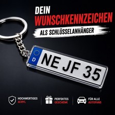 Schlüsselanhänger personalisiert Nummernschild passend für BMW/AUDI/MERCEDES etc Schlüsselanhänger personalisiert Nummernschild passend für BMW/AUDI/MERCEDES etc