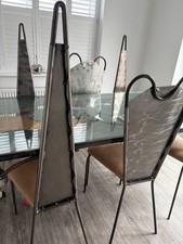 Unique Bespoke Wrought Iron & Glass Dining Set 8 Chairs