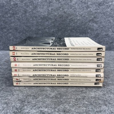 Vintage Architectural Record Magazine 1965 Lot of 8 Western Edition Mid Century