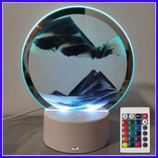 Moving Sand Art Picture Round Glass 3D Deep Sea Sandscape in Motion Display F...