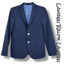 Lauren Ralph Lauren Boys Navy Polka Dot Blazer Jacket 14R Preppy Formal Wedding