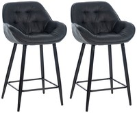 2Er Set Barhocker Gibson Stoff Dunkelgrau