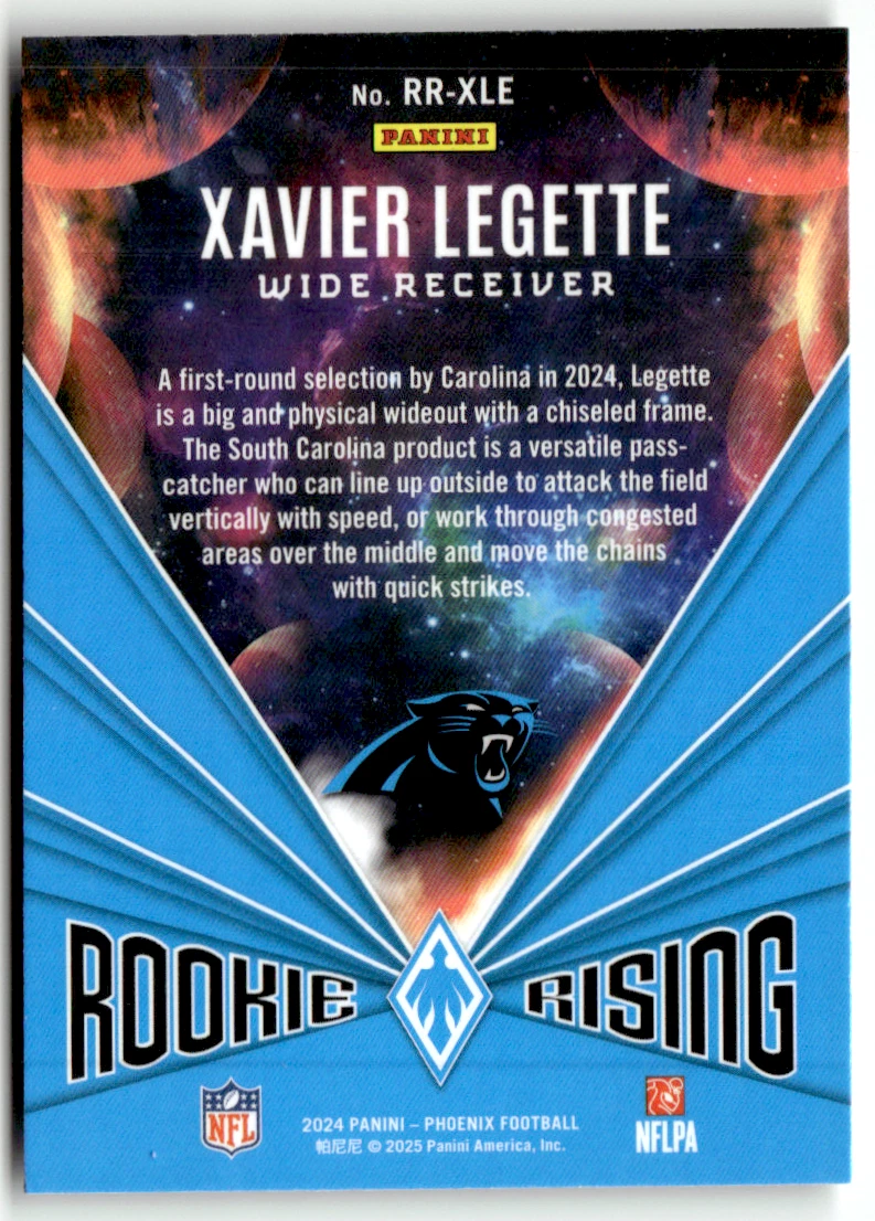 Panini 2024 Phoenix NFL No. RR-XLE Xavier Legette Rookie Rising Stars Prizm