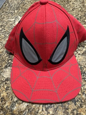 Spiderman Baseball Hat Marvel Kids Red Webs w/ Spider Eyes