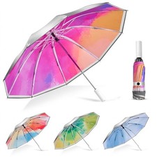 Inverted Sun Umbrella with UV Protection UPF 50 , Auto Open Close Compact Tra...