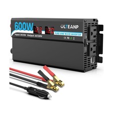 OLTEANP 600W Power Inverter Pure Sine Wave Inverter 12V DC to 120V AC Convert...