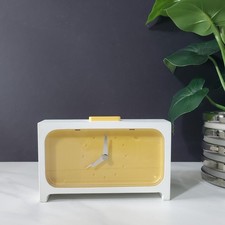 VTG Ikea NOJS Johanna Jelinek Bedside Alarm Clock White and Yellow Analog Works