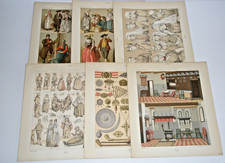 Holland Le Costume Historique Stampa Antica Cromolitografie Set di 6 + Note