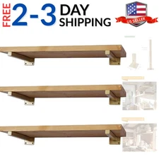 6 Pcs Gold Shelf Bracket 4 Inch Heavy Duty Brackets for Shelf Metal Wall Floa...