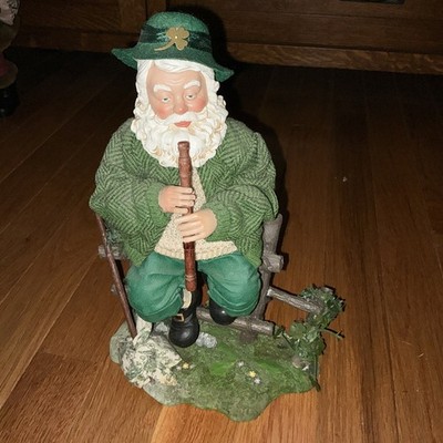 RARE Clothtique Possible Dreams FOUR-LEAF FLUTIST Irish Santa Fence 713713