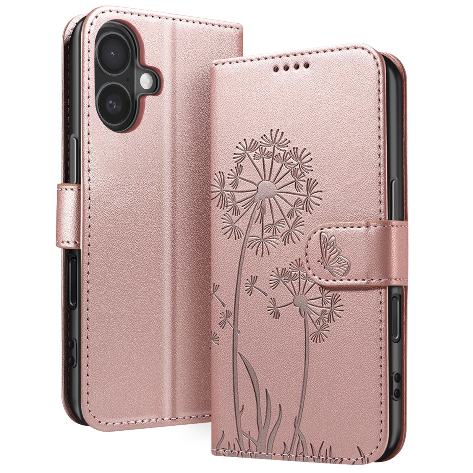 Étui iPhone 16 fleurs et papillons idéal pour vos sorties en ville