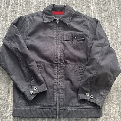 Vintage Abercrombie And Fitch Y2K Workwear Jacket Black Wash Medium 19x24