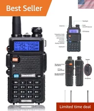 UV-5R Two Way Radio - Dual Band Walkie Talkie with 128 Channels and Keypad Lock