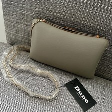 Dune Hard Shell Clutch Bag with Gold Chain Strap Taupe BNWT 