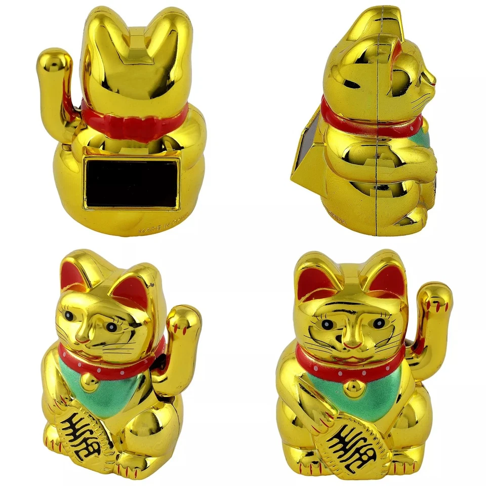 Glückskatze Mini Maneki-neko Winkekatze Solar 5cm - Bild 4 von 4