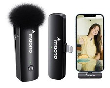 MAONO Wireless Lavalier Microphone iPhone iPad, MFi Certified, 2.4GHz Wireless
