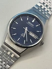 Seiko 0853-8040 King Quartz Navy Blue Dual Vintage Gents Watch