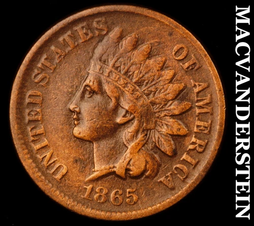 1865 Indian Head Cent- Very Fine Semi Key Better Date No Reserve #J1751