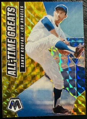 2021 Panini Mosaic Sandy Koufax Reactive Yellow ATG1 Dodgers