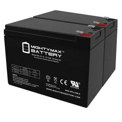 Mighty Max 2 Pack - ML10-12 - 12V 10AH Schwinn S500 FS, S-500 FS Scooter Battery